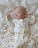 Bébé Baby Bear Print Organic L/S Zipsuit