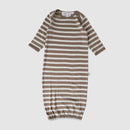 Babu | Merino Bundler Nightgown - Walnut Stripe RRP $64.99
