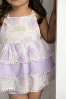 Cracked Soda | Wisteria Bodysuit Layered Dress - Purple Floral