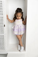 Cracked Soda | Wisteria Bodysuit Layered Dress - Purple Floral