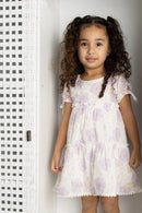 Cracked Soda | Wisteria Babydoll Frill Dress - Purple Floral