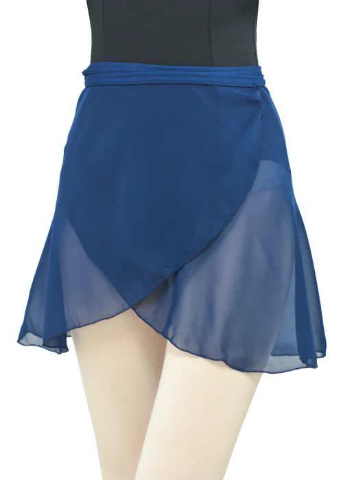 PW Dance Youth Chiffon Wrap Skirt with Ties - Navy