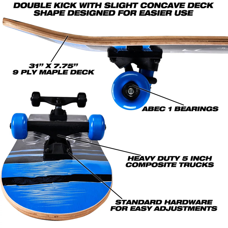  Tony Hawk 31 Complete Cruiser Skateboard, 9-ply Maple