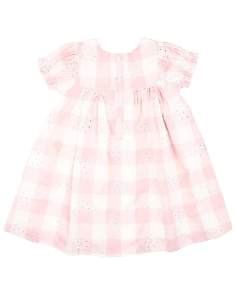 Bebe | Girls Lara Cutwork Woven Check Dress