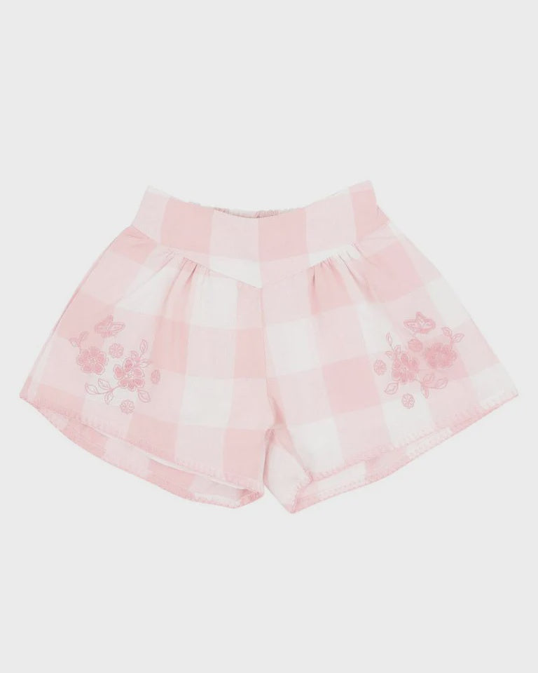 Bebe | Lara Embroidered Check Short 3-7y