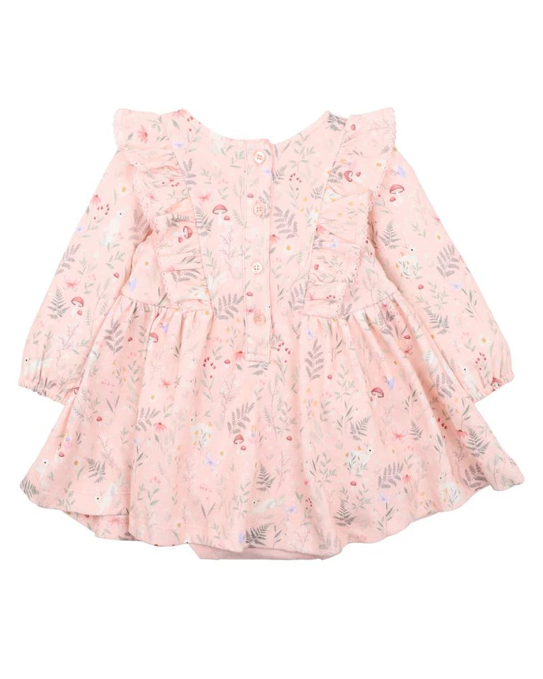 Bébé | 100% Cotton Woven Baby Girl Overlay Dress - Ciara Print