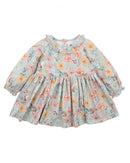 Bébé | Baby Girl Olive Print Overlay Dress