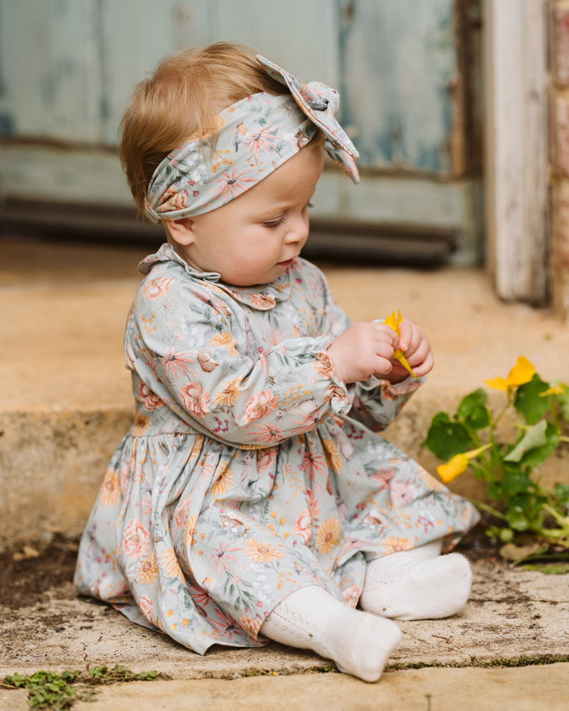 Bébé | Baby Girl Olive Print Overlay Dress