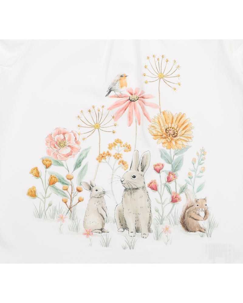 Bébé | Girls Olive L/S Scene Tee - Cloud