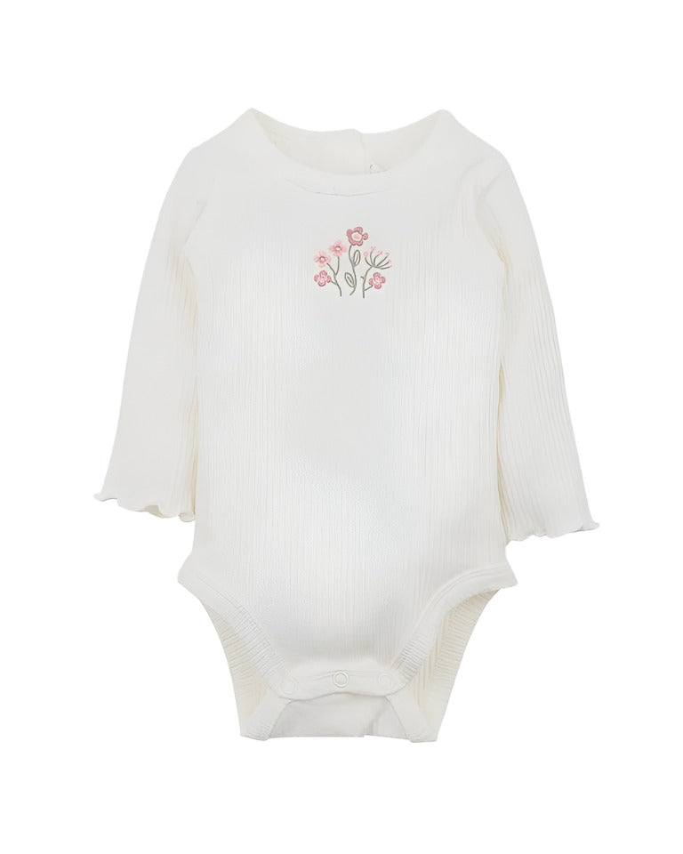 Bebe | Baby Girls Thea Cream Embroidered Bodysuit