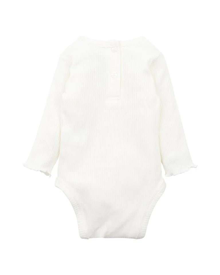 Bebe | Baby Girls Thea Cream Embroidered Bodysuit