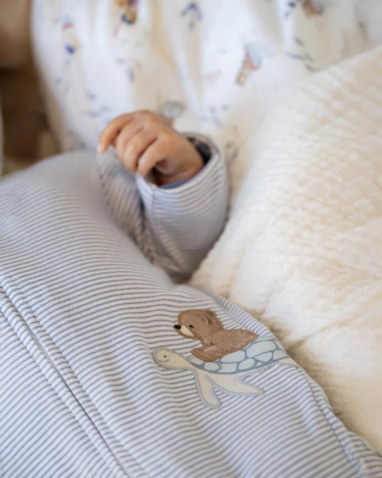 Bébé Baby  |AXEL STRIPE ORGANIC LS ZIP ROMPER