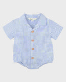 Bébé | Evan Check Shirt Bodysuit - Blue Check