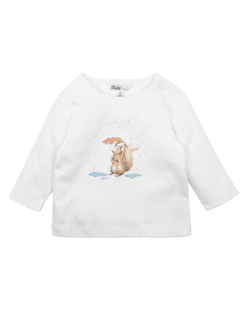 Bébé | Eli L/S Squirrel Tee - Cloud