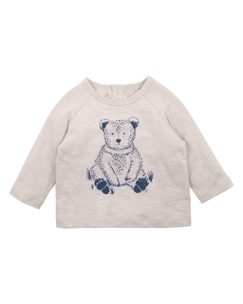 Bébé | Myles Flock Bear L/S T-Shirt - Mushroom