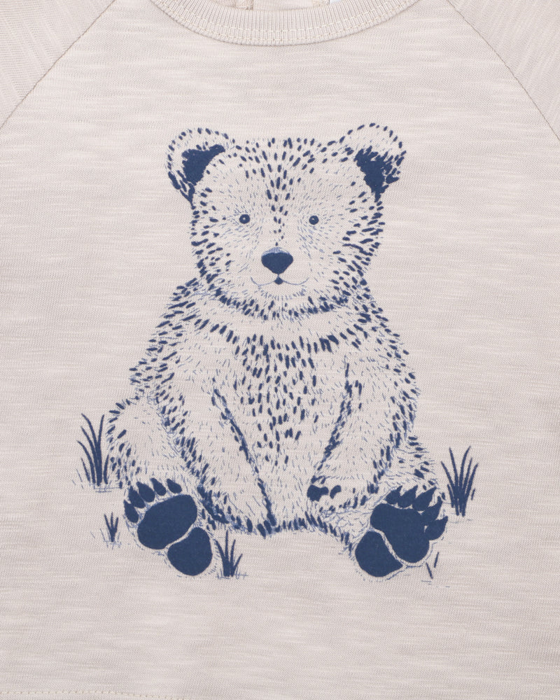 Bébé | Myles Flock Bear L/S T-Shirt - Mushroom