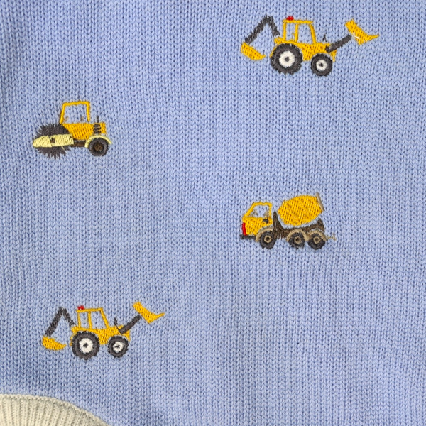 Korango | Trucks & Diggers Knit Sunsuit-Blue