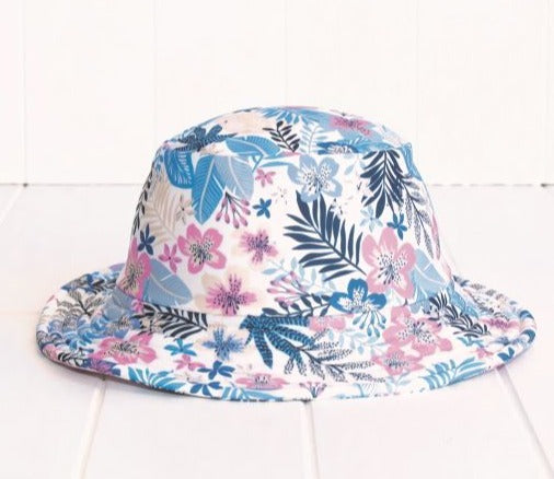 Sundaise | Girls Greta Swim Bucket Hat - Blue Floral