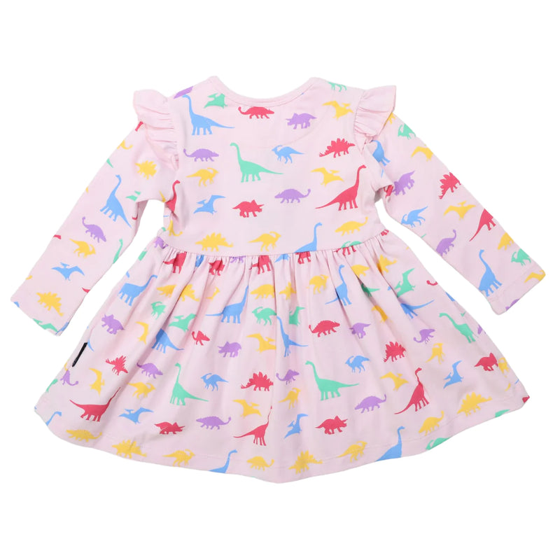 KORANGO | GIRL DINO COTTON DRESS PINK