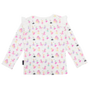 Korango | Dancing Unicorn Frill Print Tee Cream