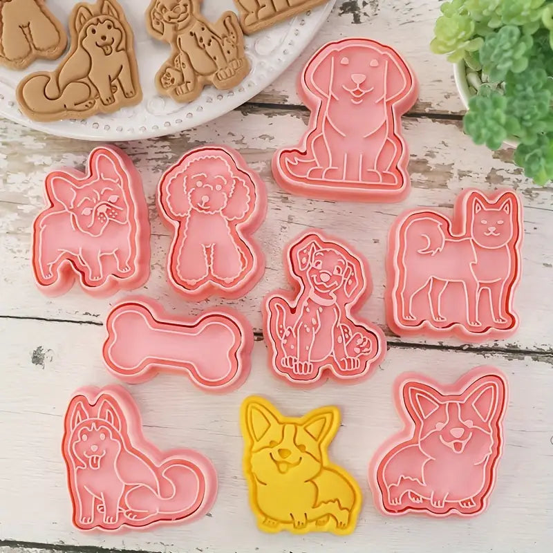 8-Piece Cartoon Puppy Dog Cookie Cutters Set