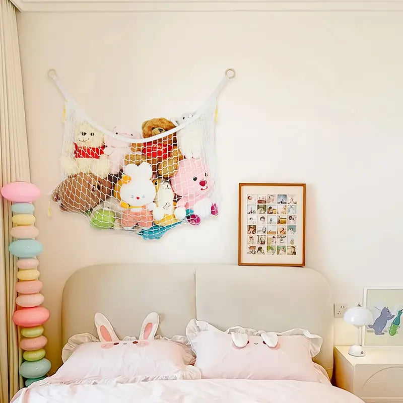 Large Capacity Polyester Hammock - Stuffed Animal Toy Storage Hanging Net