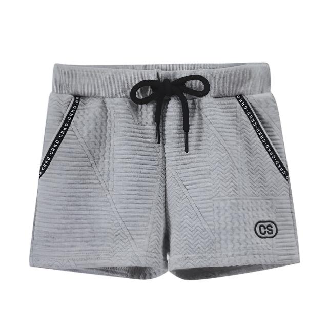 Cracked Soda | Ajax Textured Shorts Grey -Baby 00-2