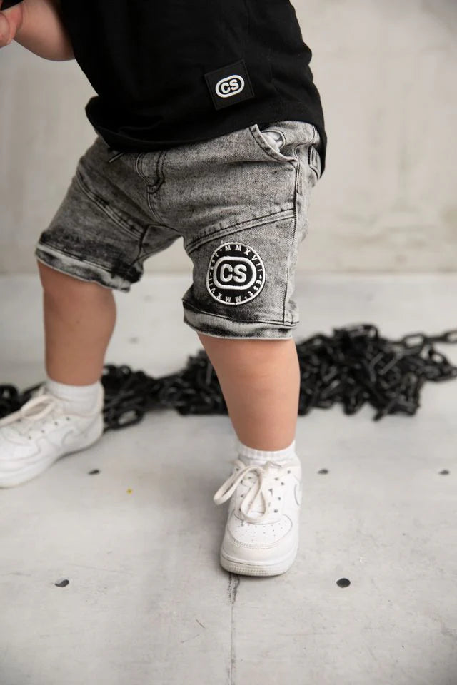 Cracked Soda | Parker CS Denim Pocket Shorts - Ash