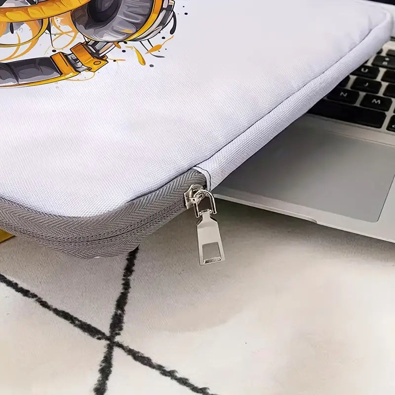 Cartoon Headphone Print Laptop Bag