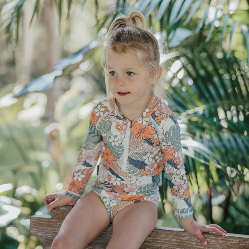 Crywolf | Long Sleeve Swimsuit-Tropical Floral