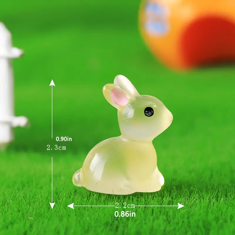 Cute Mini  Luminous Resin Bunnies - Asst