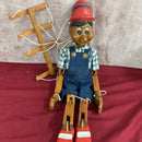 Vintage Pinocchio Hand Carved Wooden Marionette / Puppet