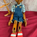 Vintage Pinocchio Hand Carved Wooden Marionette / Puppet
