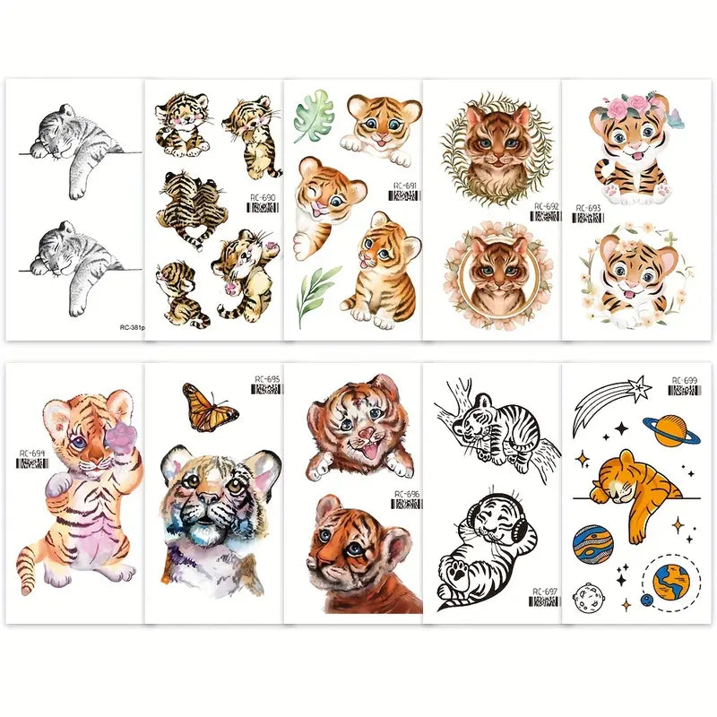 Tiger Temporary Tattoos