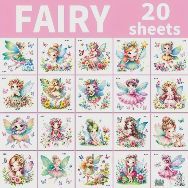 Waterproof Fairy Princess & Butterfly Temporary Tattoos