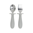 Baby Elephant Silicone Cutlery Set - Grey