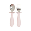 Baby Giraffe Silicone Cutlery Set - Pink