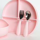 Baby Giraffe Silicone Cutlery Set - Pink