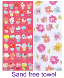 Double-sided sand-free Beach towel - Cupcakes & Flowers