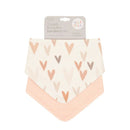 All4Ella | ReversibleBandana Bibs 2pk - Hearts