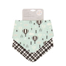All4Ella | Bandana Bibs 2 pk - Reversible - Hot Air Balloons
