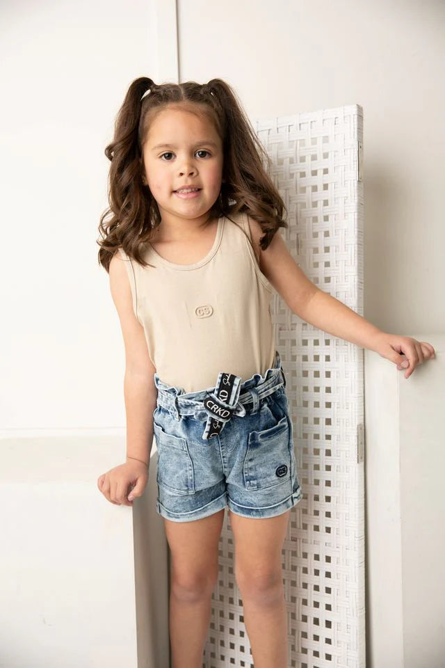 Cracked Soda | Brooke CS High Waisted Shorts - Blue 3-16yrs