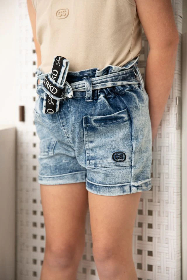 Cracked Soda | Brooke CS High Waisted Shorts - Blue 3-16yrs