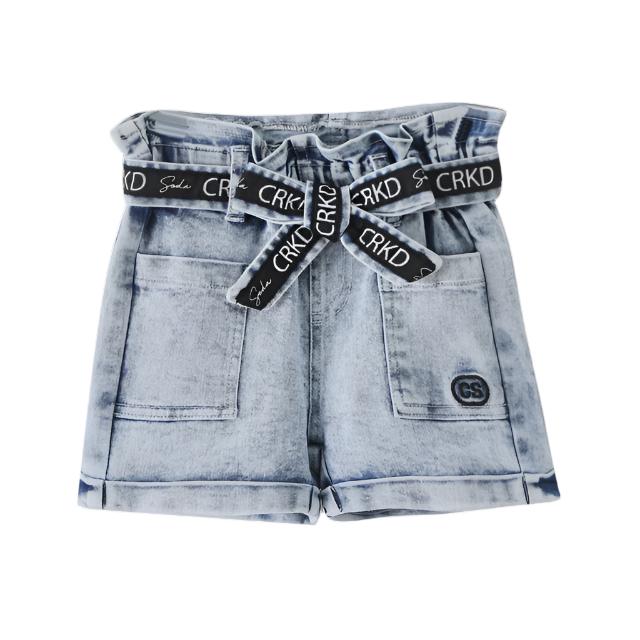 Cracked Soda | Brooke CS High Waisted Shorts - Blue 3-16yrs