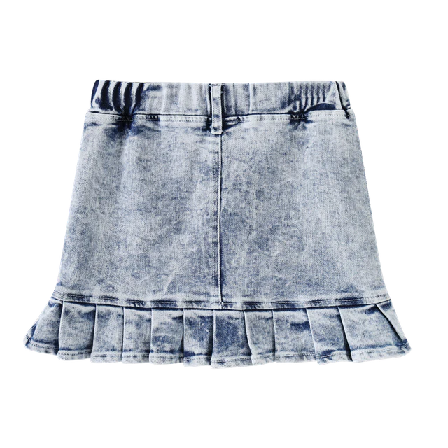 Cracked Soda | Brooke Detailed Denim Skirt - Blue