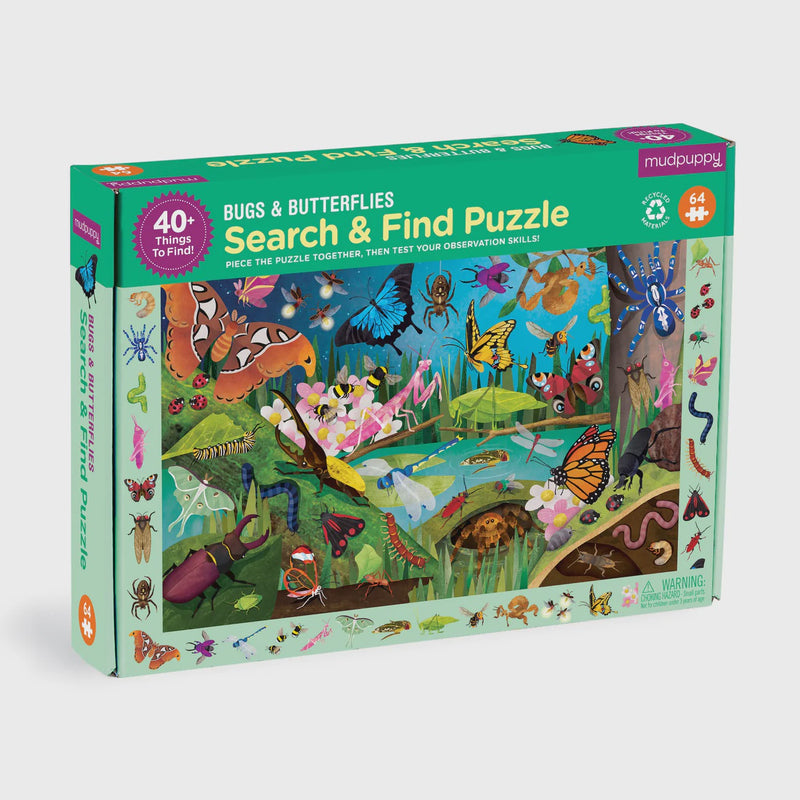 Mudpuppy | Bugs & Butterflies 64 Piece Search & Find Puzzle