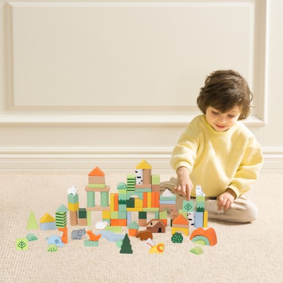 Classic World | 100pc Forest Blocks - Barrel