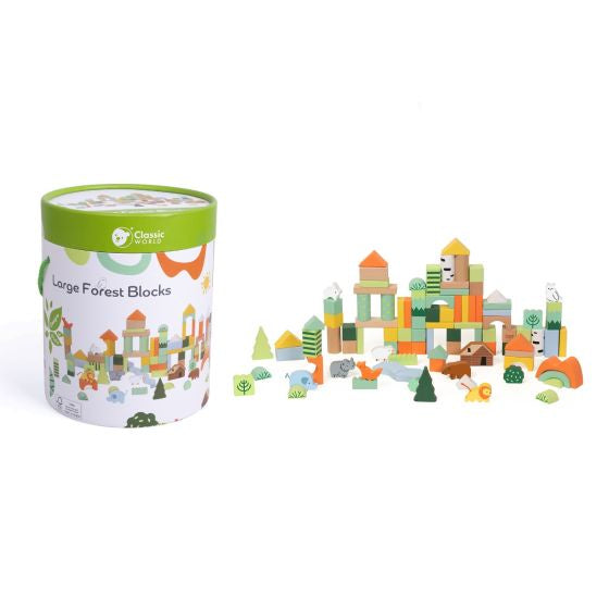 Classic World | 100pc Forest Blocks - Barrel