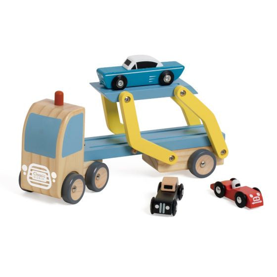 Classic World | Car Transporter Truck - Blue/Yellow