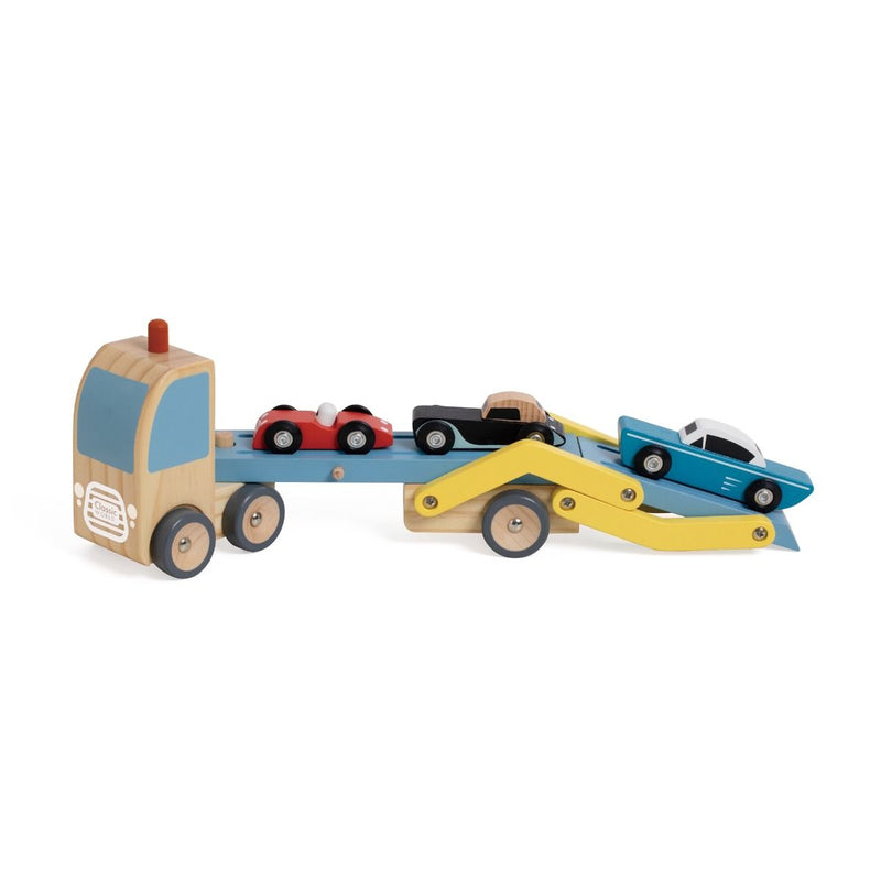 Classic World | Car Transporter Truck - Blue/Yellow